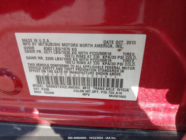 2015 MITSUBISHI OUTLANDER SPORT 4A4AR4AW2FE059074 Photo 8