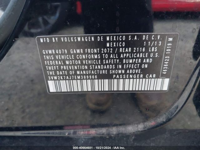 3VW2K7AJ7EM389966 Volkswagen Jetta 2.0l S