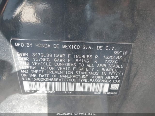 3HGGK5H86FM707806 Honda Fit Ex/ex-l