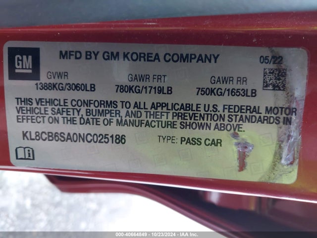 Chevrolet Spark Fwd Ls Automatic 2022 KL8CB6SA0NC025186 Image 9