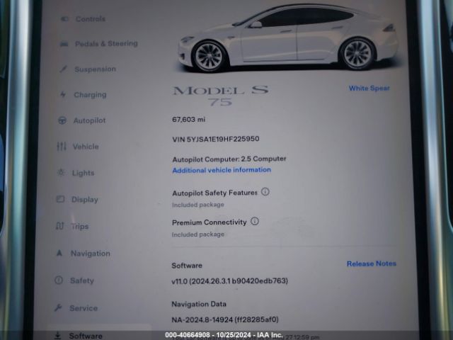 5YJSA1E19HF225950 Tesla Model S 60/75