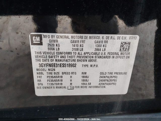 3GYFNEE31ES518902 Cadillac Srx Luxury Collection
