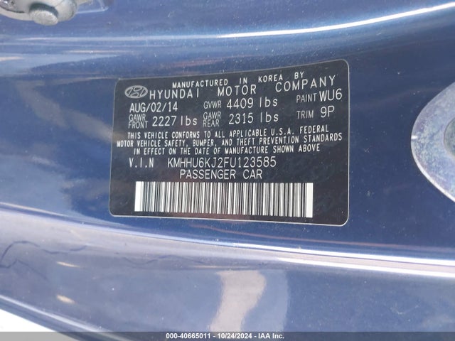 Hyundai Genesis 3.8 Ultimate 2015 KMHHU6KJ2FU123585 Image 9