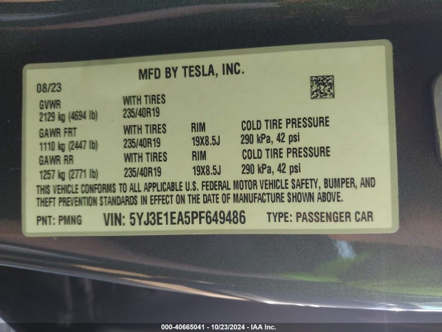 2023 TESLA MODEL 3 5YJ3E1EA5PF649486 Photo 8