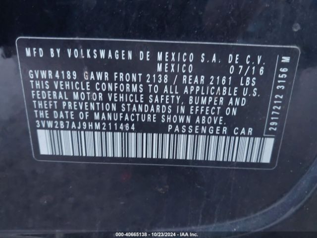 3VW2B7AJ9HM211464 Volkswagen Jetta 1.4t S