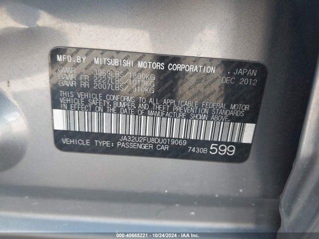 2013 MITSUBISHI LANCER JA32U2FU8DU019069 Photo 8