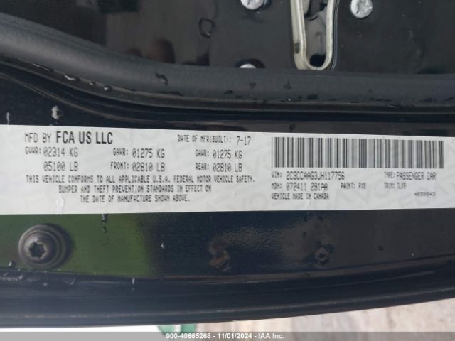 2C3CCAAG3JH117756 Chrysler 300 Touring L