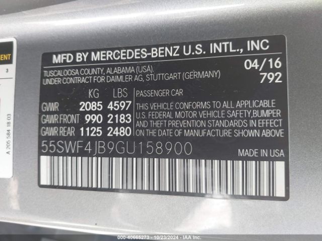 55SWF4JB9GU158900 Mercedes-Benz C 300 Luxury/sport