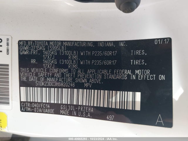 Toyota Sienna Le 8 Passenger 2017 5TDKZ3DC3HS820246 Image 9