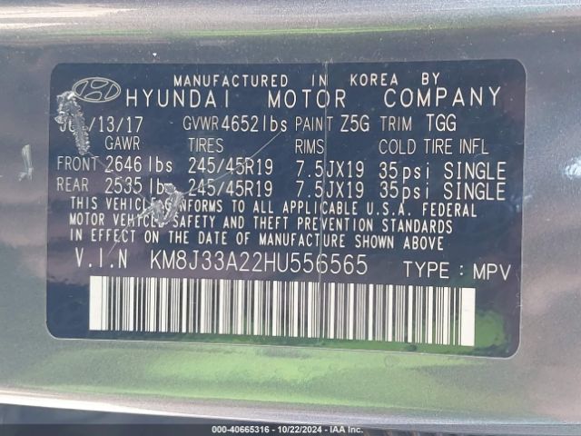 KM8J33A22HU556565 Hyundai Tucson Value