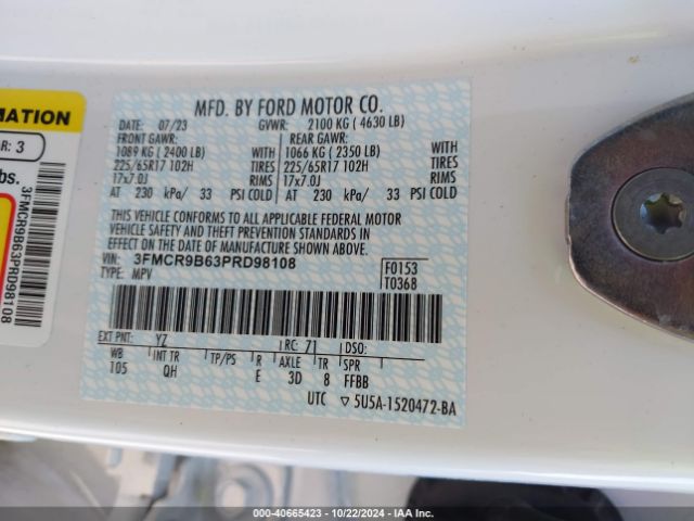 3FMCR9B63PRD98108 Ford Bronco Sport Big Bend