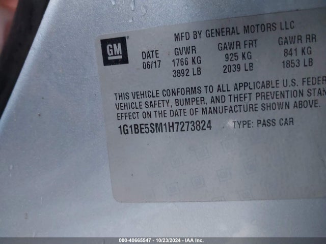 Chevrolet Cruze Lt Auto 2017 1G1BE5SM1H7273824 Image 9
