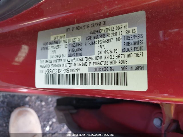 Mazda Cx-5 Touring 2017 JM3KFACL3H0218245 Image 9