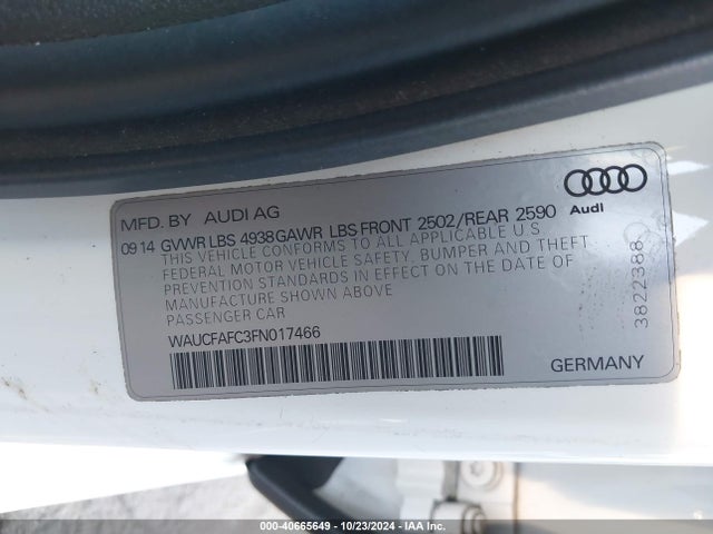 WAUCFAFC3FN017466 Audi A6 2.0t Premium
