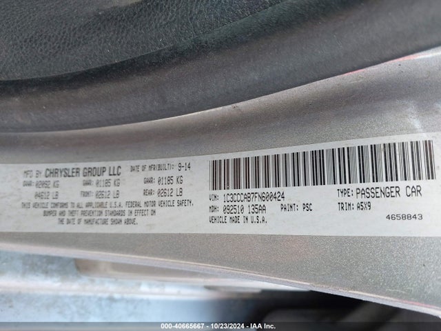 Chrysler 200 Limited 2015 1C3CCCAB7FN600424 Image 9