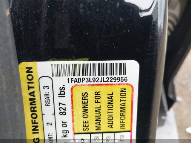 1FADP3L92JL229956 Ford Focus