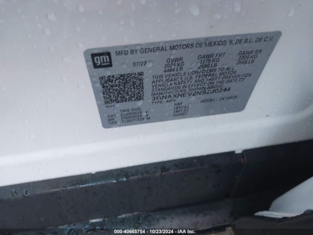 3GNAXNEV2NS230244 Chevrolet Equinox Fwd Premier