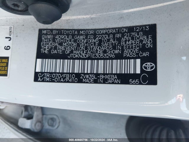 JTDKN3DP1E3053296 Toyota PRIUS PLUG-IN