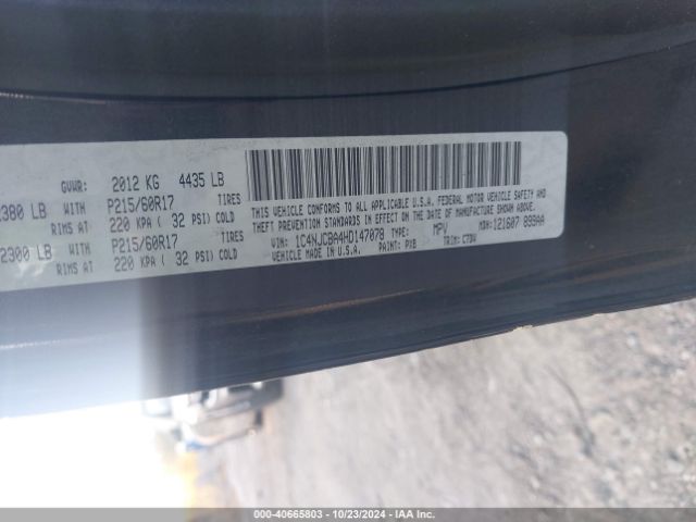 1C4NJCBA4HD147078 Jeep Compass Sport Fwd
