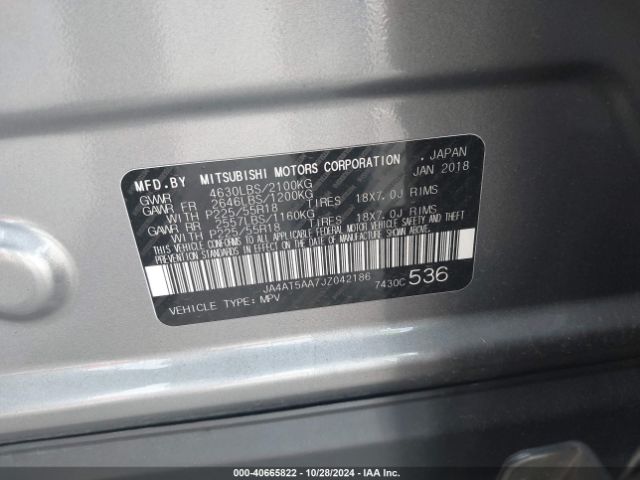 2018 MITSUBISHI ECLIPSE CROSS JA4AT5AA7JZ042186 Photo 8