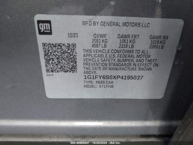 1G1FY6S0XP4195037 Chevrolet Bolt Euv Fwd Lt