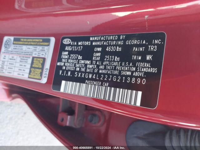 5XXGW4L22JG213890 KIA Optima Sx Turbo