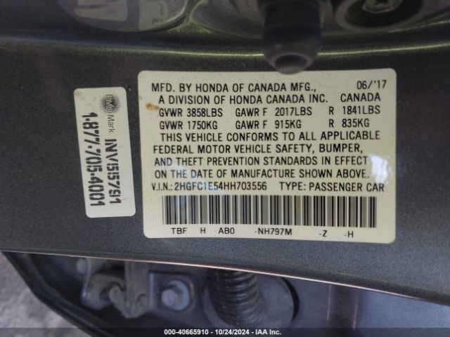 2HGFC1E54HH703556 Honda CIVIC SI