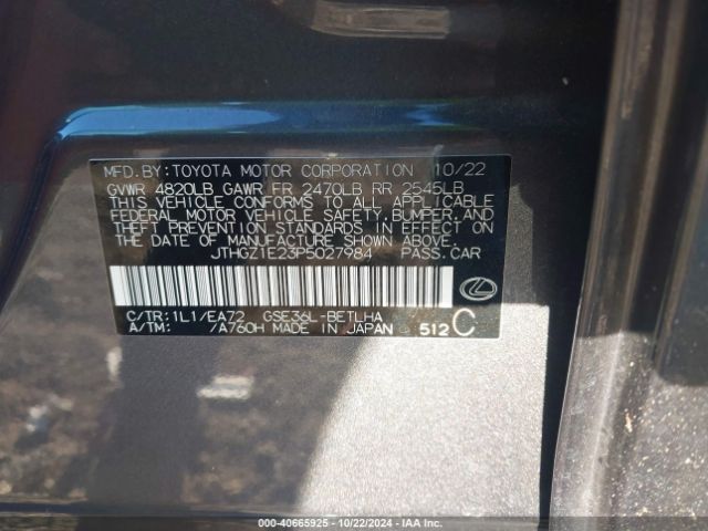 JTHGZ1E23P5027984 Lexus Is 350 F Sport