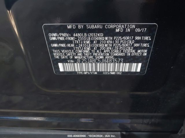 JF2SJABC5JH483573 Subaru Forester 2.5i