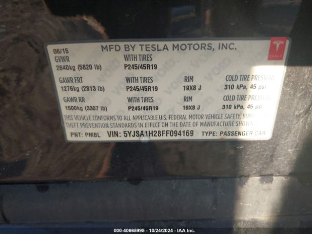 5YJSA1H28FF094169 Tesla Model S 70d/85d/p85d