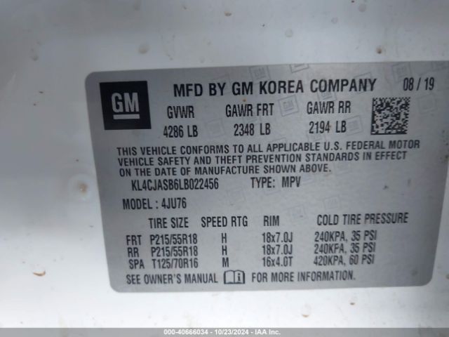 KL4CJASB6LB022456 Buick Encore Fwd Preferred