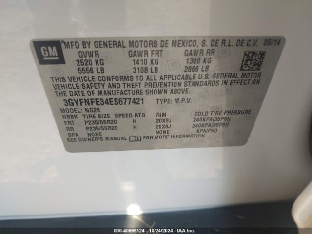 3GYFNFE34ES677421 Cadillac Srx Performance Collection