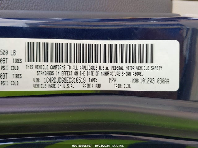 1C4RDJDG9EC318519 Dodge DURANGO LIMITED