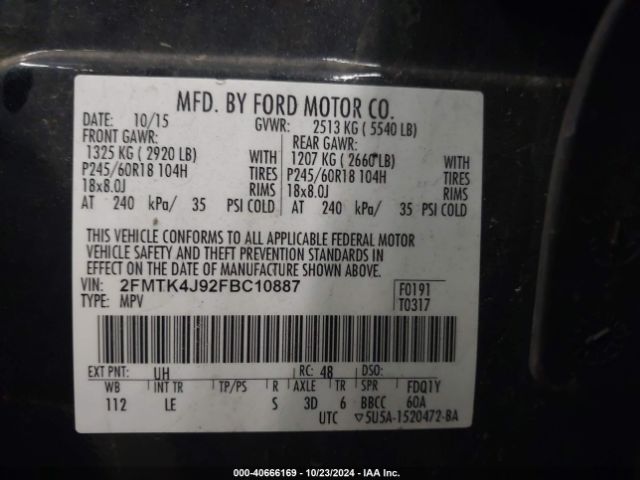 2015 FORD EDGE 2FMTK4J92FBC10887 Photo 8