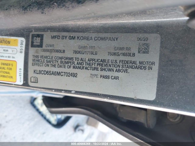 Chevrolet Spark Fwd 1lt Automatic 2021 KL8CD6SA6MC702492 Image 9