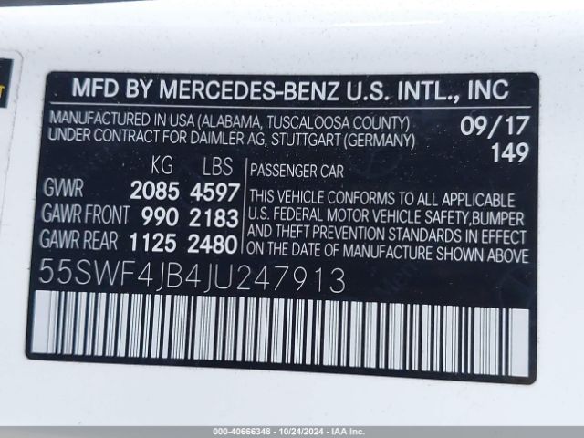 55SWF4JB4JU247913 Mercedes-Benz C 300