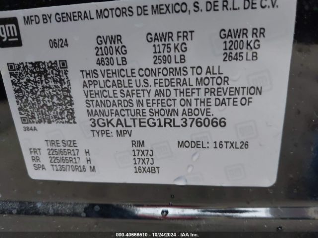 3GKALTEG1RL376066 GMC Terrain Awd Sle