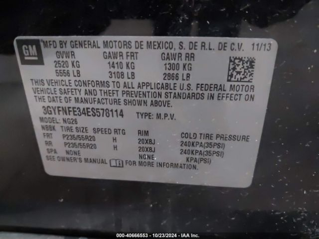 3GYFNFE34ES578114 Cadillac Srx Performance Collection