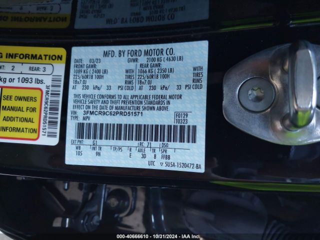 3FMCR9C62PRD51571 Ford Bronco Sport Outer Banks