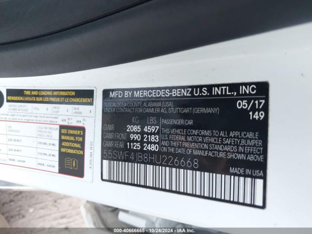 55SWF4JB8HU226668 Mercedes-Benz C 300 Luxury/sport