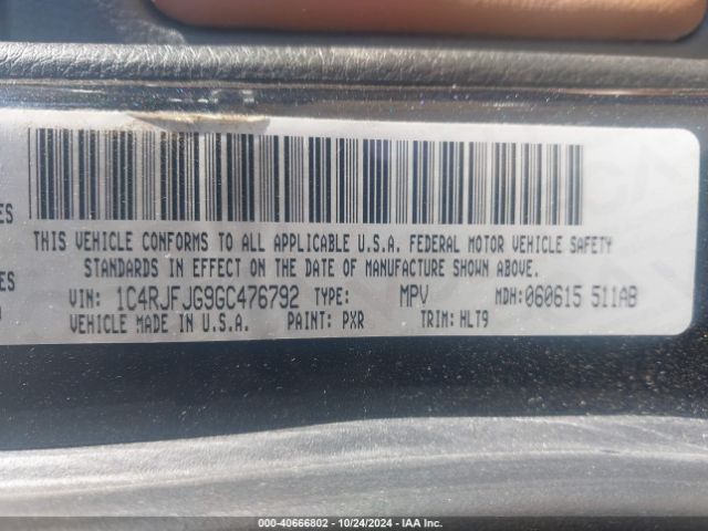 1C4RJFJG9GC476792 Jeep Grand Cherokee Summit
