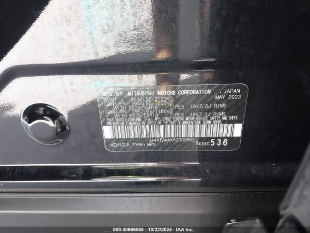 JA4ATWAAXRZ000662 Mitsubishi Eclipse Cross Se /sel