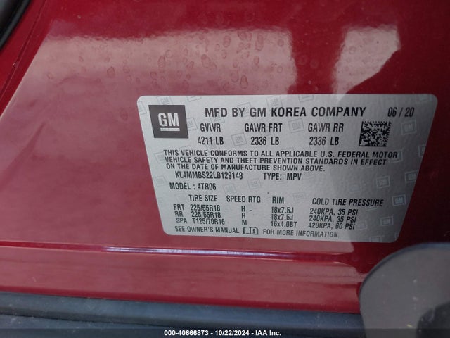 KL4MMBS22LB129148 Buick Encore Gx Fwd Preferred
