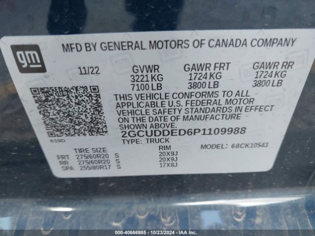 2GCUDDED6P1109988 Chevrolet Silverado 1500 4wd  Standard Bed Lt