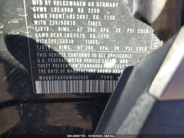 WVGBV7AX0GW582635 Volkswagen TIGUAN SE