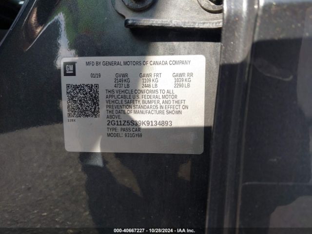 2G11Z5S39K9134893 Chevrolet IMPALA LT