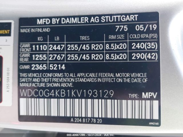WDC0G4KB1KV193129 Mercedes-Benz Glc 300 4matic