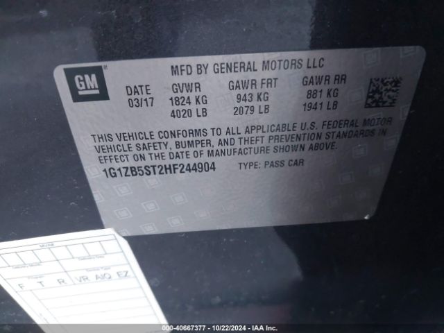 1G1ZB5ST2HF244904 Chevrolet MALIBU LS