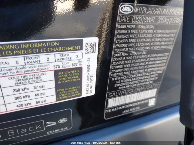 SALWR2SU9MA754731 Land Rover Range Rover Sport Hse Silver Edition Mhev