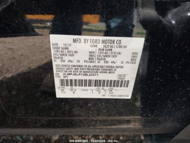 2LMPJ8LP7JBL22511 Lincoln Mkx Reserve